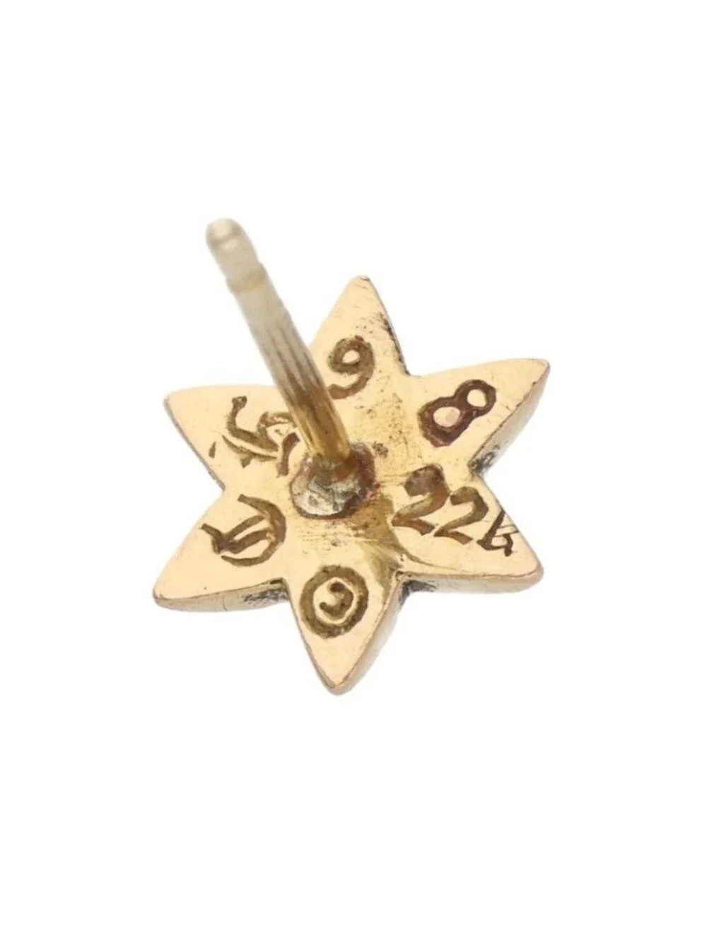 Chrome Hearts 22k CO Star Stud Gold Earrings